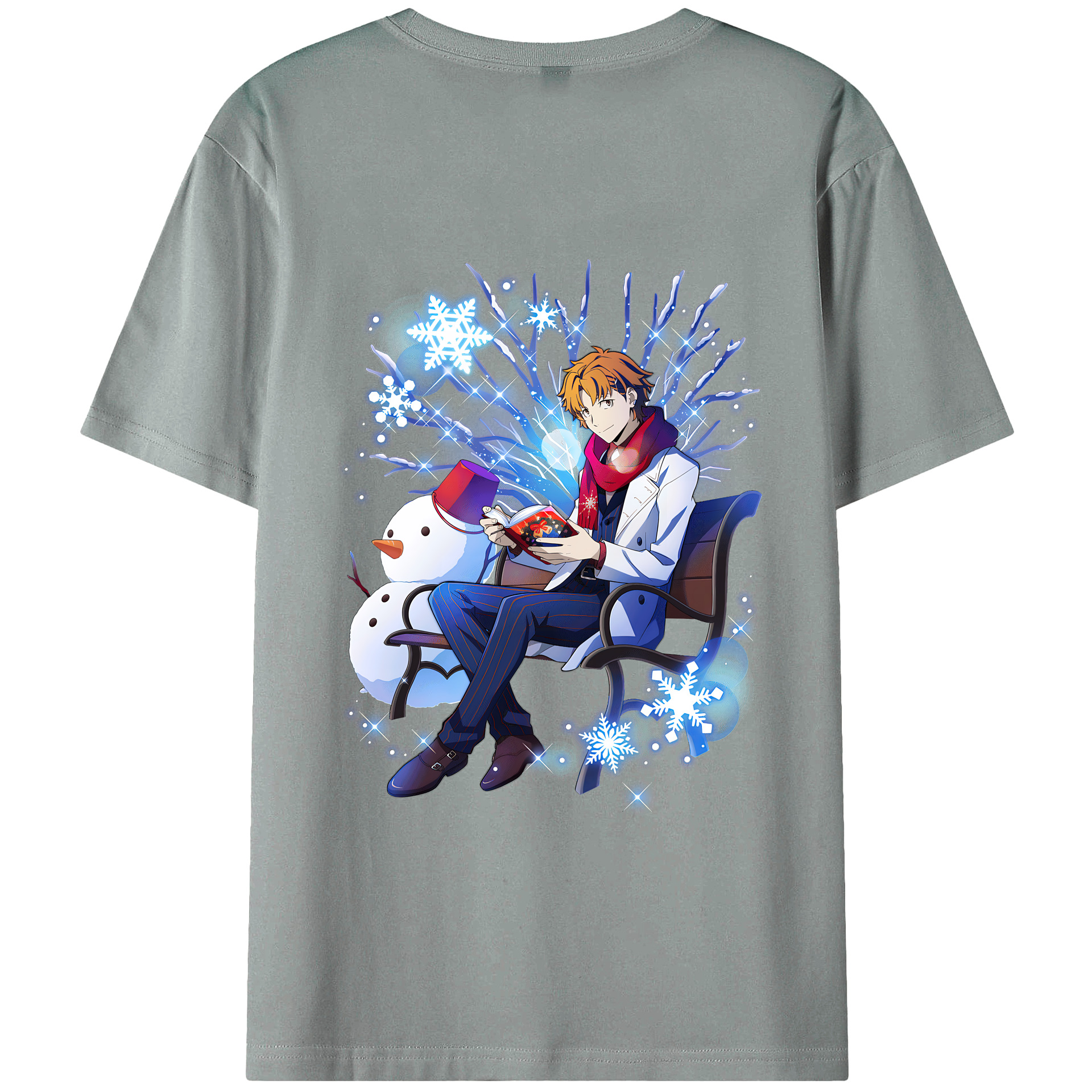 （画像用） 文豪ストレイドッグス Bungo Stray Dogs 綿100％ メンズ半袖Tシャツ（バックプリント） 通気性